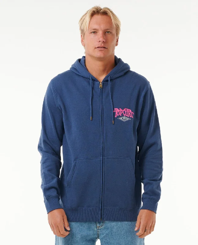 Weekend Specials Just for You Rip Curl Shred Till Dead Zip Hooded Sweatshirt-Washed Navy