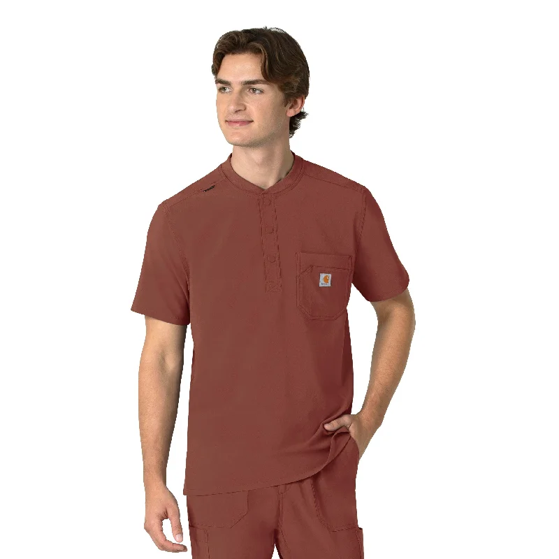 Weekend Bargains to Cherish Carhartt Force Cross-Flex Men's Henley Scrub Top - Sable