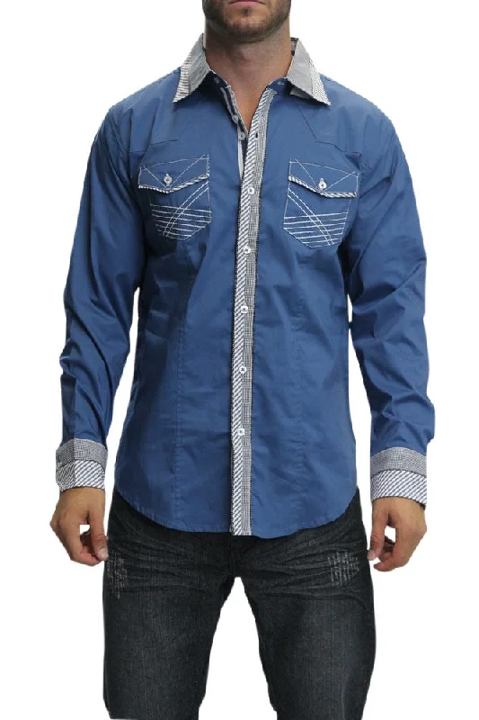 Weekend Discounts to Delight Western Pattern Contrast Button Up Shirt