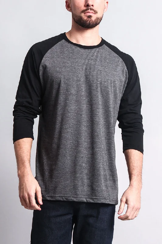 While Supplies Last Men's Baseball T-Shirt (Charcoal/Black)