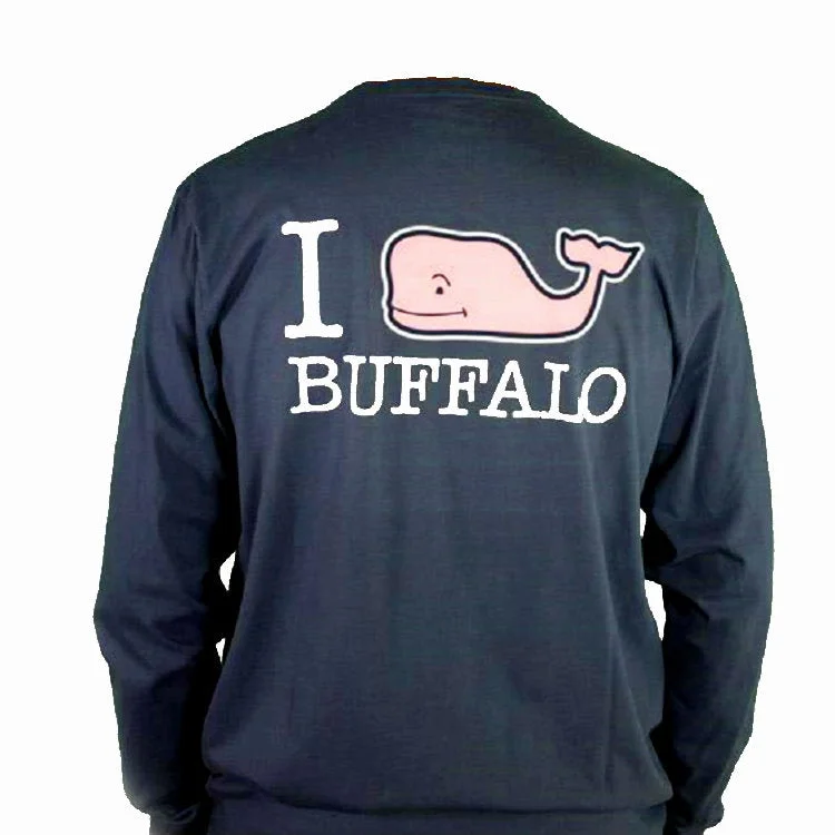 Super Sale I Whale Buffalo Essential Long Sleeve Navy Tee