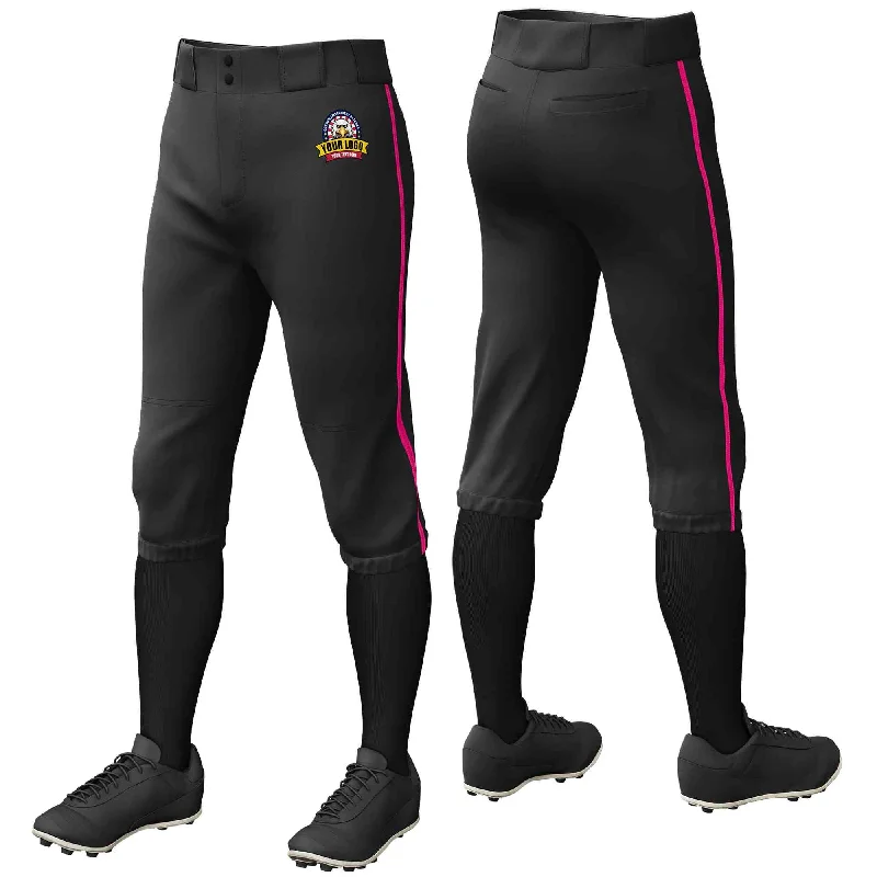 Final Offer Custom Black Pink Classic Fit Stretch Practice Knickers Baseball Pants