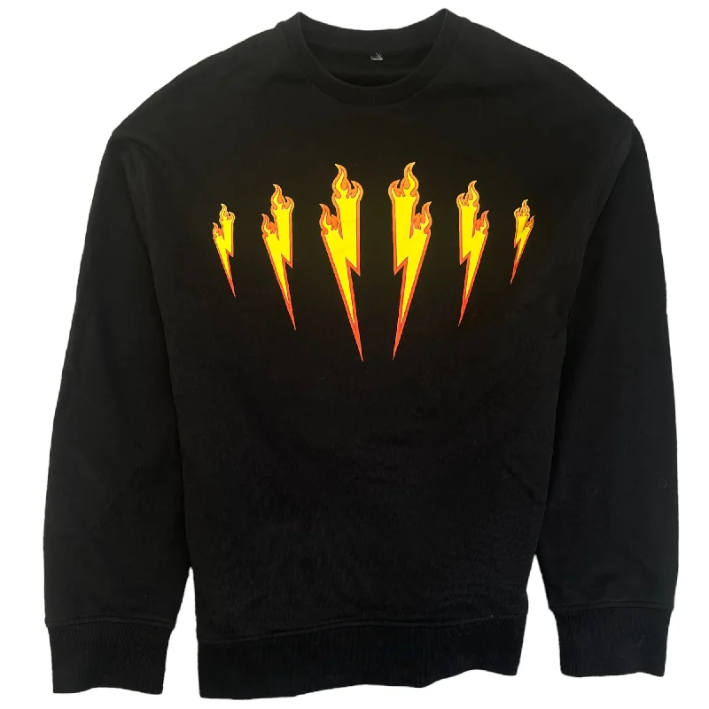 Limited Time Discount Men's Lightning Bolt Sweatshirt Black Size M
