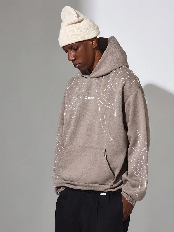 Exclusive Deal Regular Fit Overhead Hoodie With Chest & Sleeve Embroidery