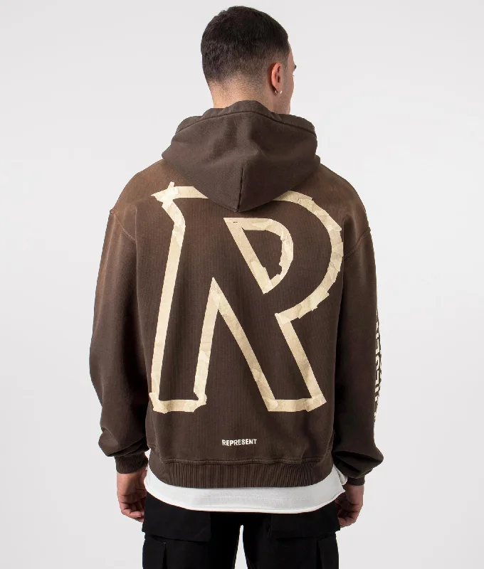 Overstock Sale Masking Tape Initial Zip Hoodie