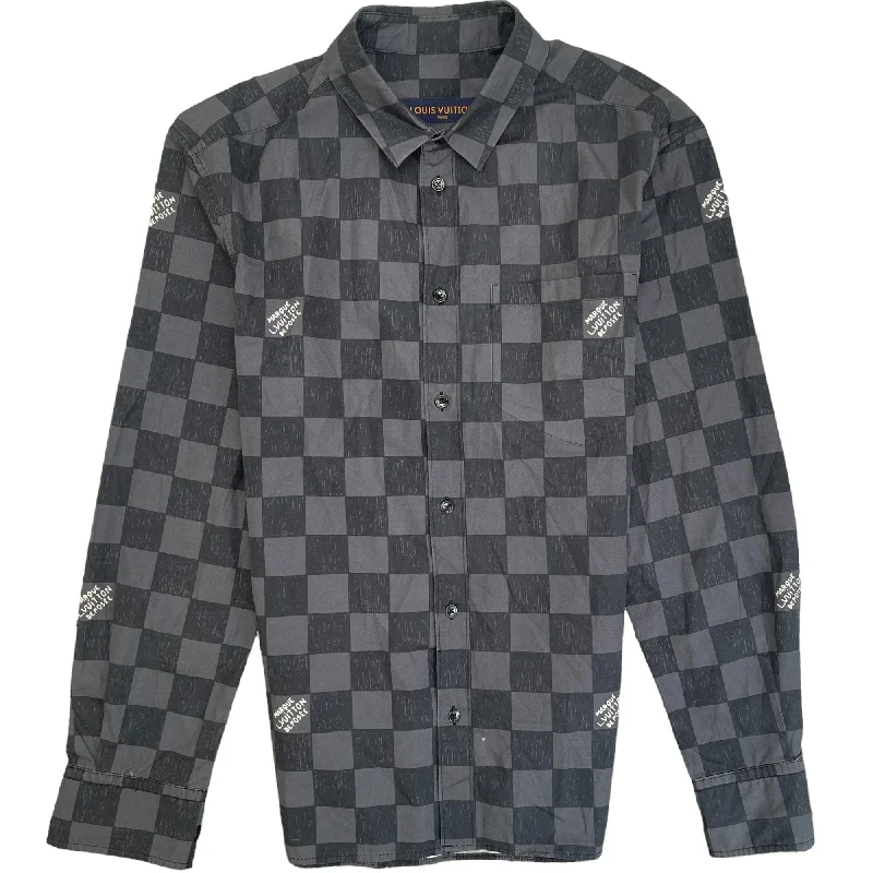 Bonus Savings Men's Damier Logo Shirt Black Size XS