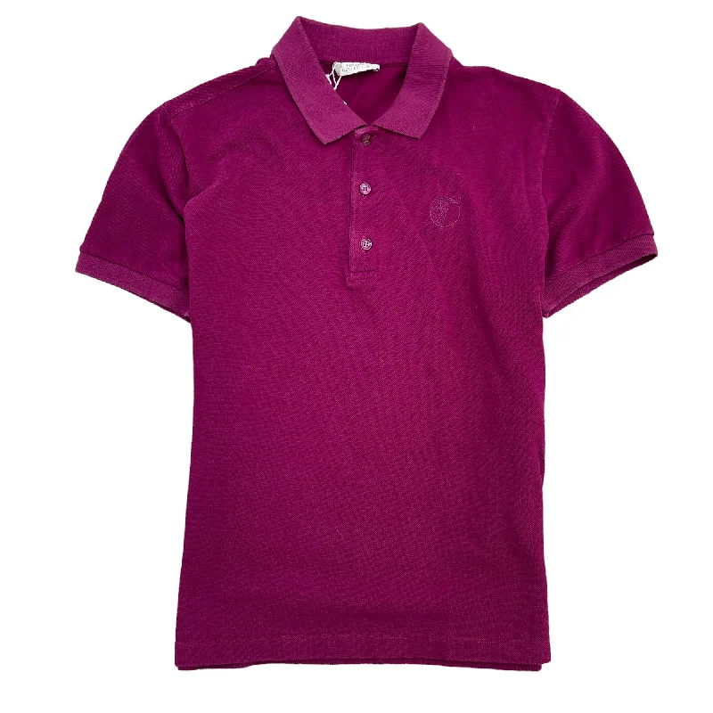 Price Blitz Men's Embroidered Medusa Polo Shirt Purple Size M