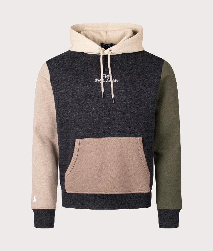 Massive Deals Logo Colour-Blocked Double Knit Hoodie