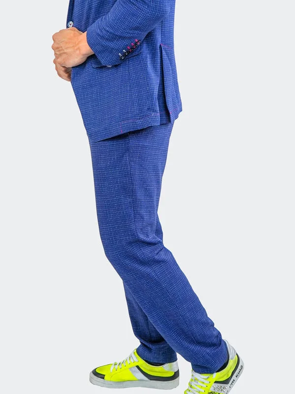 Price Drop Maceoo Stretch Pant | 4-Way Stretch Pants Squared Blue