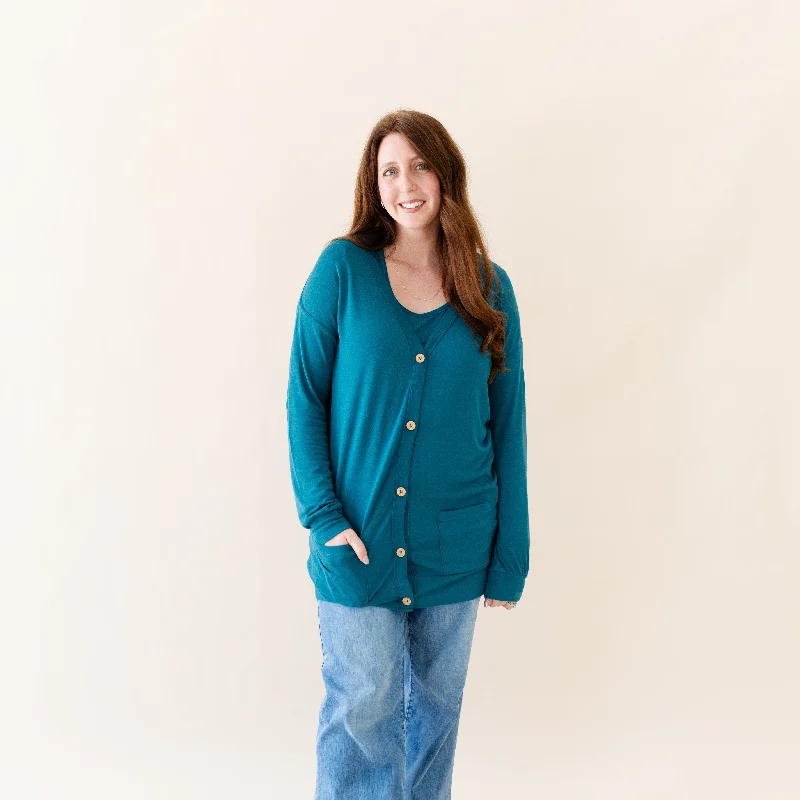 Weekend-Only Price Drops Bamboo Jersey Adult Cardigan in Loch