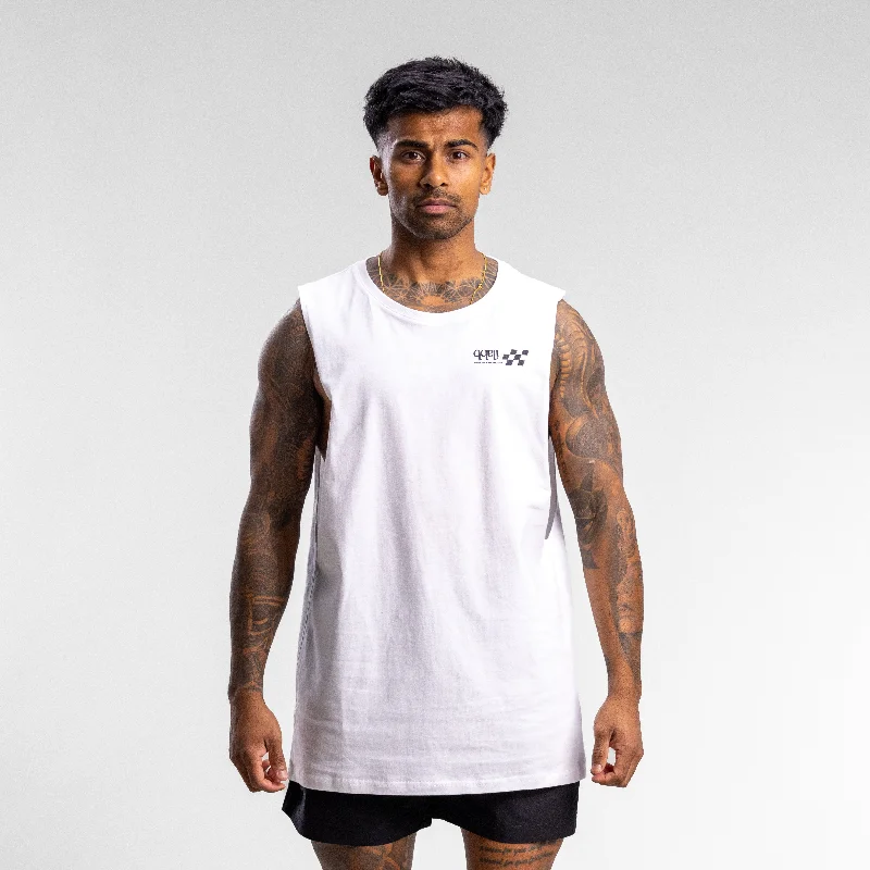 Savings Spectacular Checkered Muscle Tank Men's WHITE