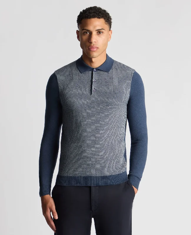 Weekend Offers That Sizzle Slim Fit Merino Cotton Jacquard Knitted Polo