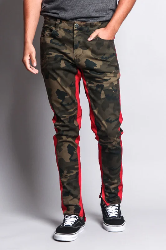 Special Offer Men's Double Taped Track Style Camo Pants
