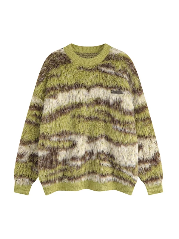 YEAR-End Clearance Thesupermade Mohair Striped Knit Sweater