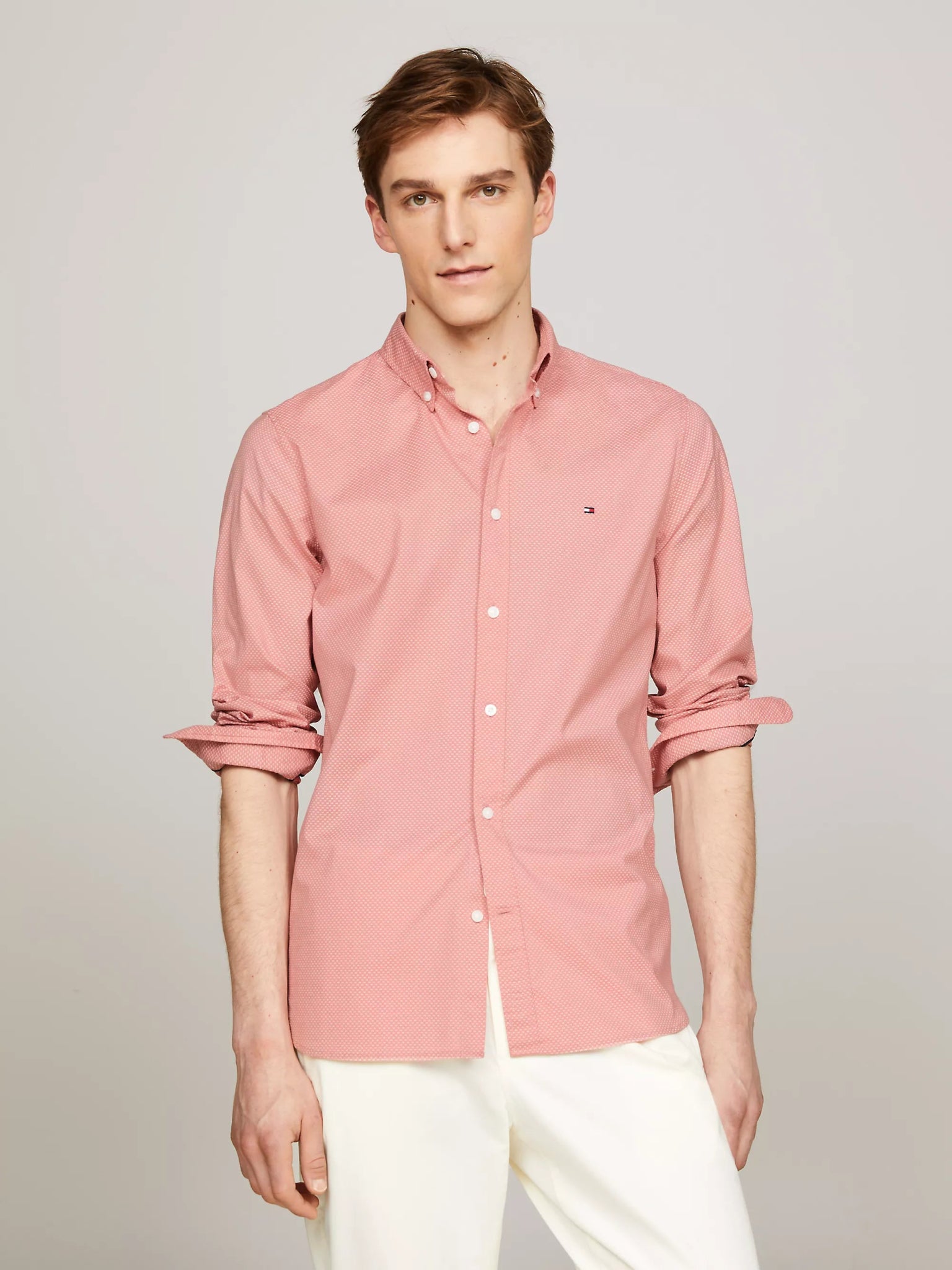 Great Deals Tommy Hilfiger Flex Mini Print Slim Shirt