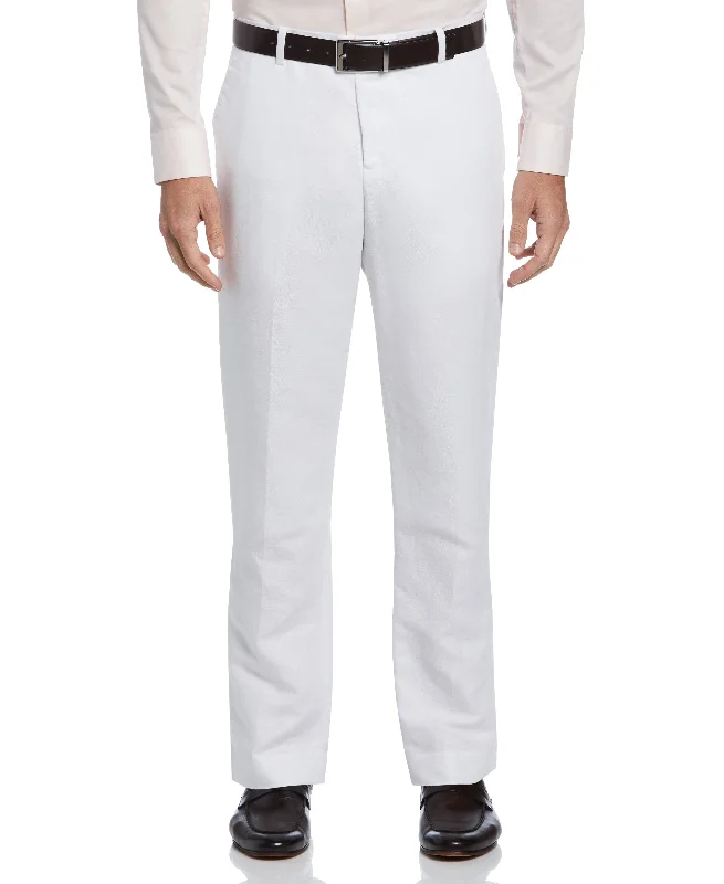 Pay Less Bright White Linen Suit Pant