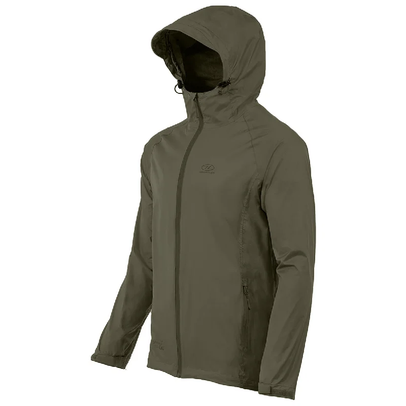 Don't Wait Highlander Stow & Go Waterproof Jacket Olive Green