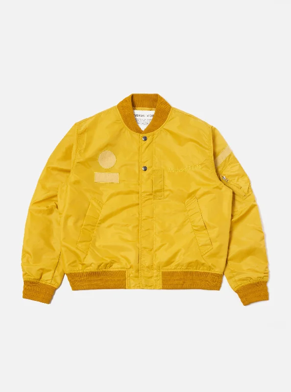 Weekend Discounts to Grab Universal Works Badge Bomber in Yellow Flight Nylon