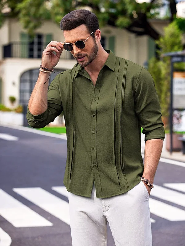 Final Markdown Casual Button Down Pleated Shirts (US Only)
