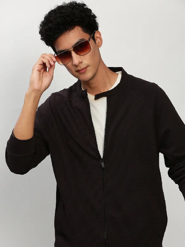 Special Price Men Black Solid Casual Sweatshirts