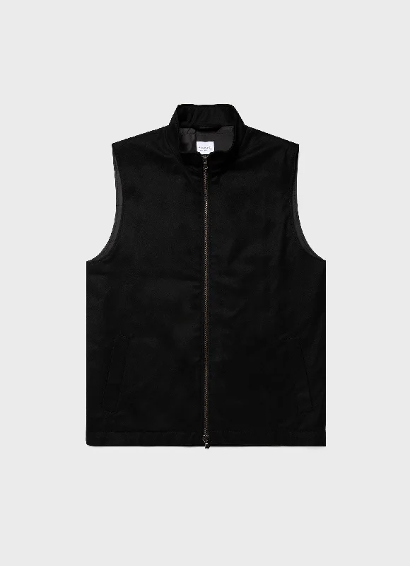 Weekend Savings Extravaganza Men's Insulated Wool Gilet in Black