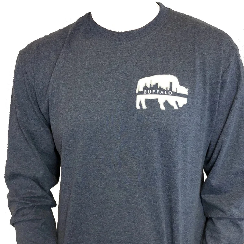 Low Price BFLO Heather Navy Skyline In Buffalo LST