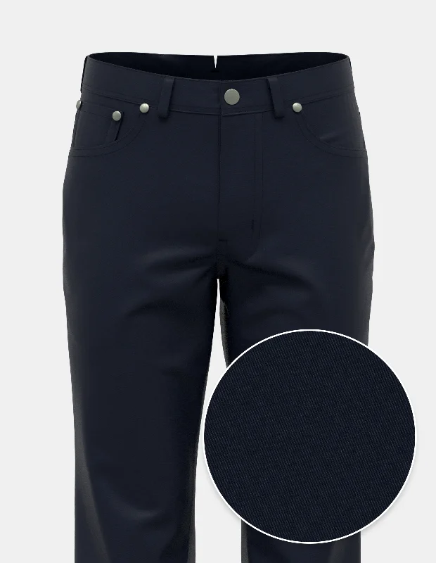 Act Fast Midnight Navy Cashmere Finish Twill | Five Pocket