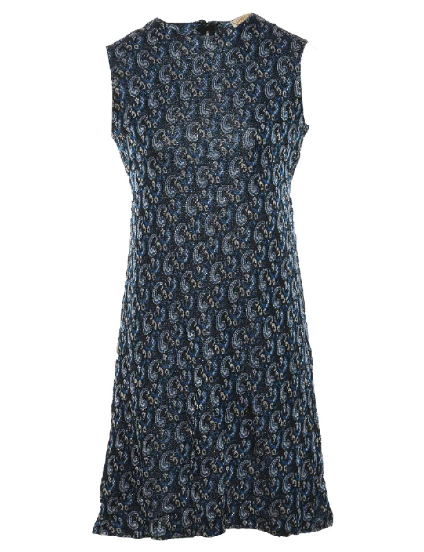 Savings Spectacular 1960s Lurex Paisley Print Dress - S