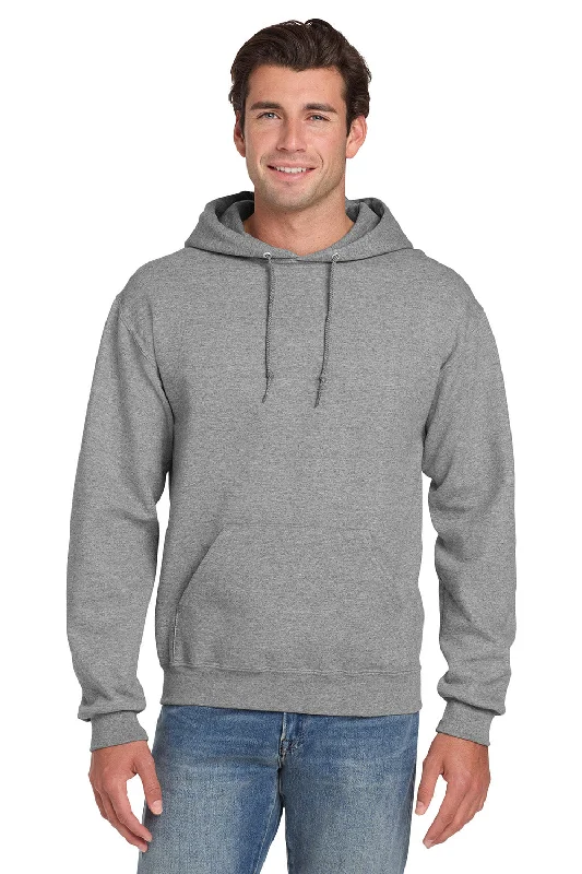 Weekend Deals That Dazzle Jerzees Mens Super Sweats NuBlend Pill Resistant Fleece Hooded Sweatshirt Hoodie w/ Pouch Pocket - Oxford Grey