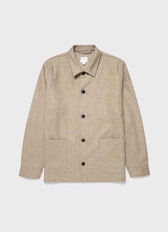 Exclusive Offer Men's Wool Twin Pocket Jacket in Sandstone