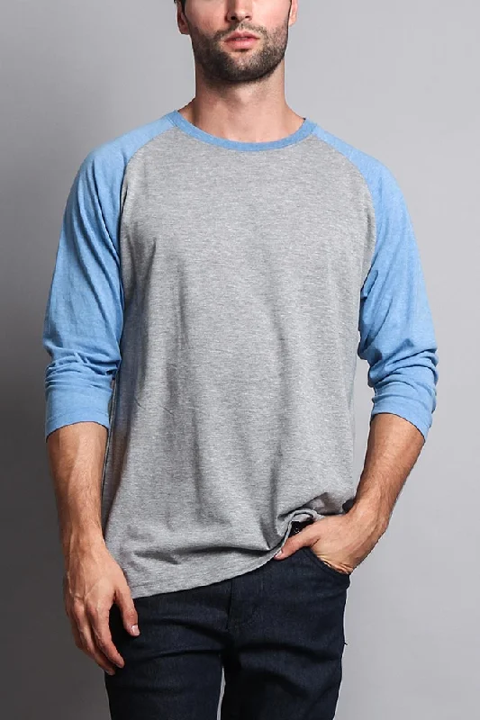 The Best Deal Men's Baseball T-Shirt (Grey/Carolina Blue)