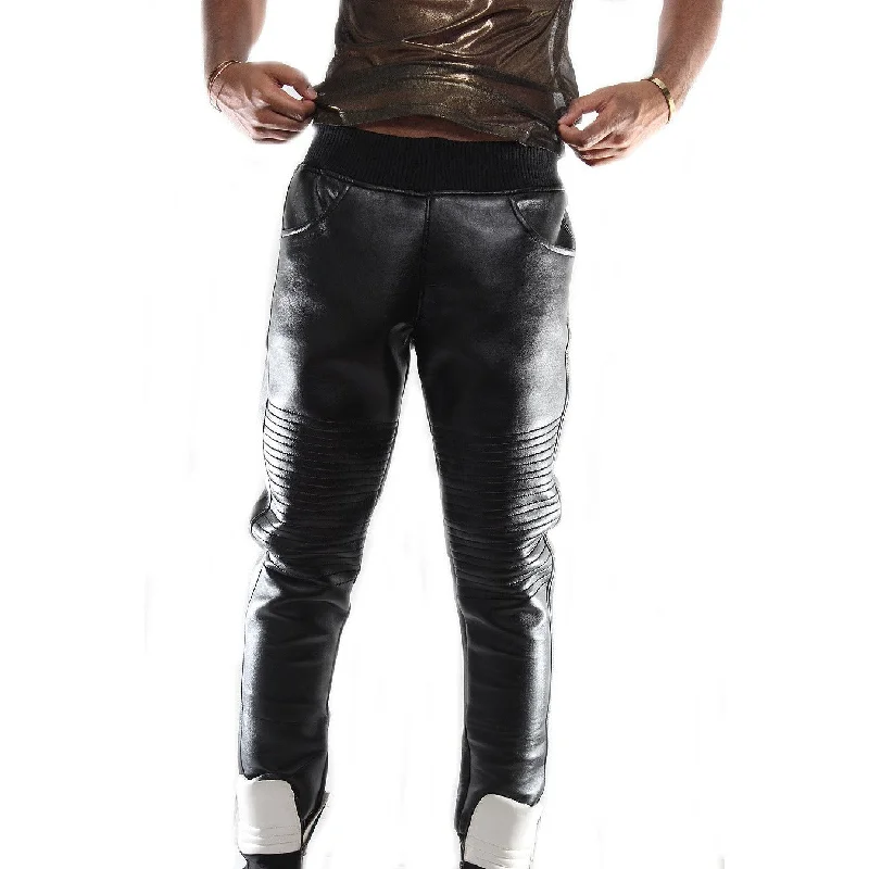 Final Offer Custom Black leather trouser with waist band