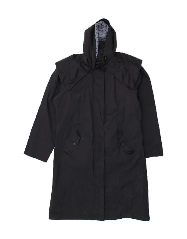 JACK MURPHY Womens Hooded Raincoat UK 14 Large  Navy Blue Polyester