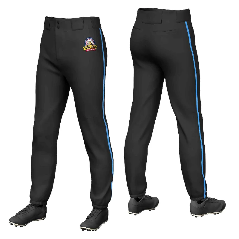 Midnight Madness Custom Black Powder Blue Classic Fit Stretch Practice Pull-up Baseball Pants