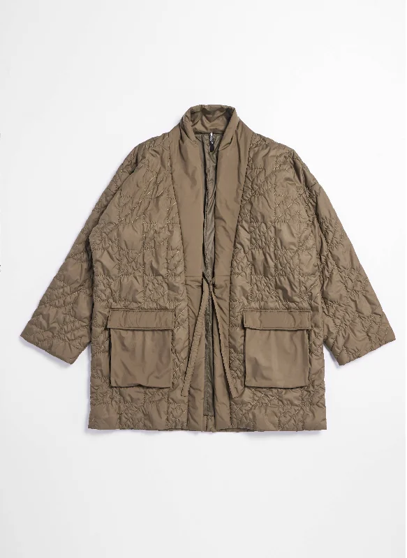 Act Now Recycled Polyester Houndstooth Padding Kimono
