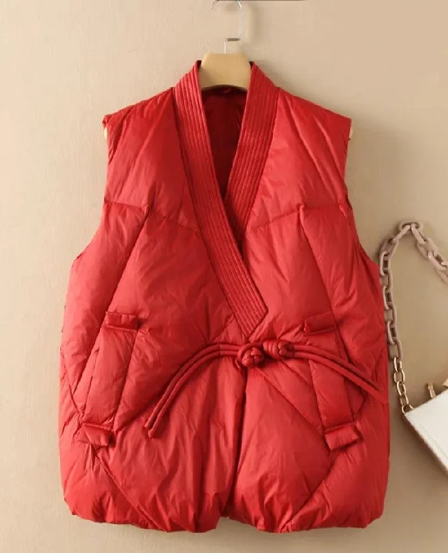 Women Solid Color Warm Puffer Vest