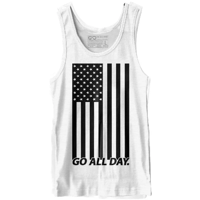 "USA FLAG" Unisex Tank (White)