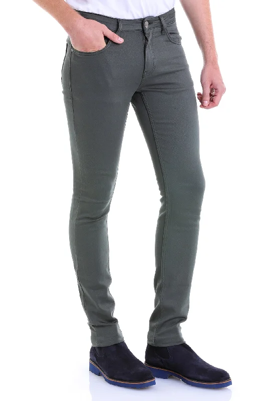 Can't Beat Slim Fit 5 Pocket Low Waist Khaki Forest Night Casual Pants
