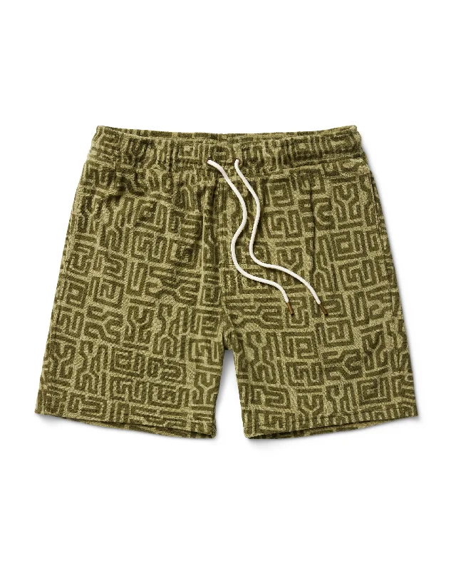 Weekend Deals That Please The Tropez Terry Cloth Shorts - Berdea Tayana Print
