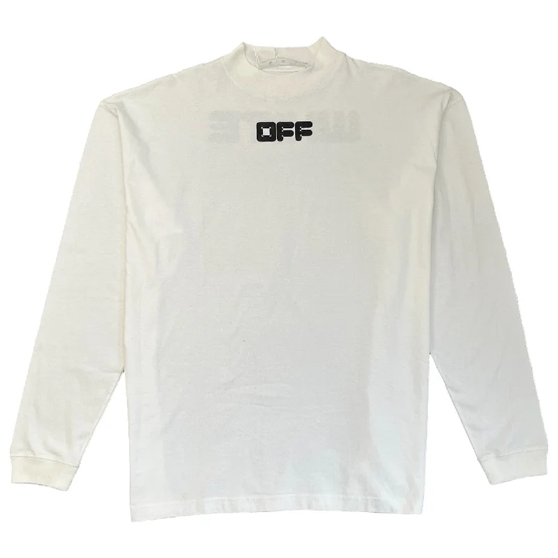 Don't Delay Men's Logo Long Sleeve T-Shirt White Size M