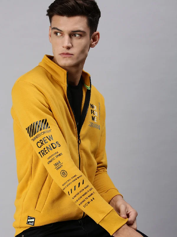 Weekend Savings Fiesta Men Graphic Print Yellow Sweatshirt