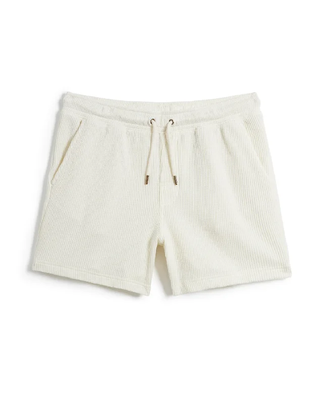 Early Access The Cannes Waffle Knit Shorts - Vintage Ivory