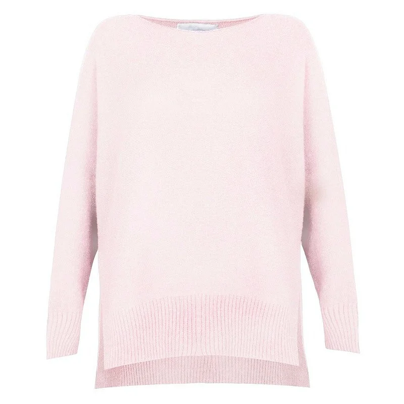 Marley Round Neck Easy Fit Jumper in Pale Pink