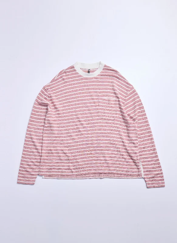 Don't Miss Out Jacquard Long Sleeves Border Top (T-06)