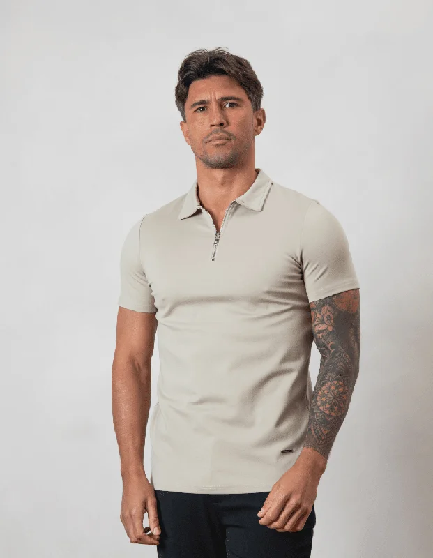 Year-End Clearance Premium Zip POLO TAUPE
