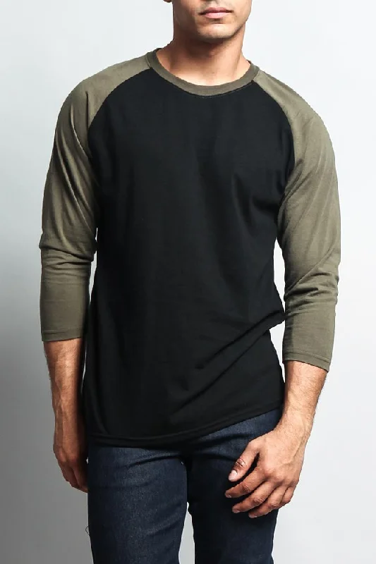 Extra Savings Men's Baseball T-Shirt (Black/Olive)