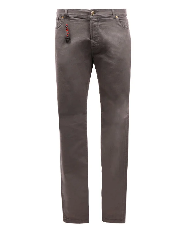 Price Drop 5 Pocket Stretch Demin Pant in Grey