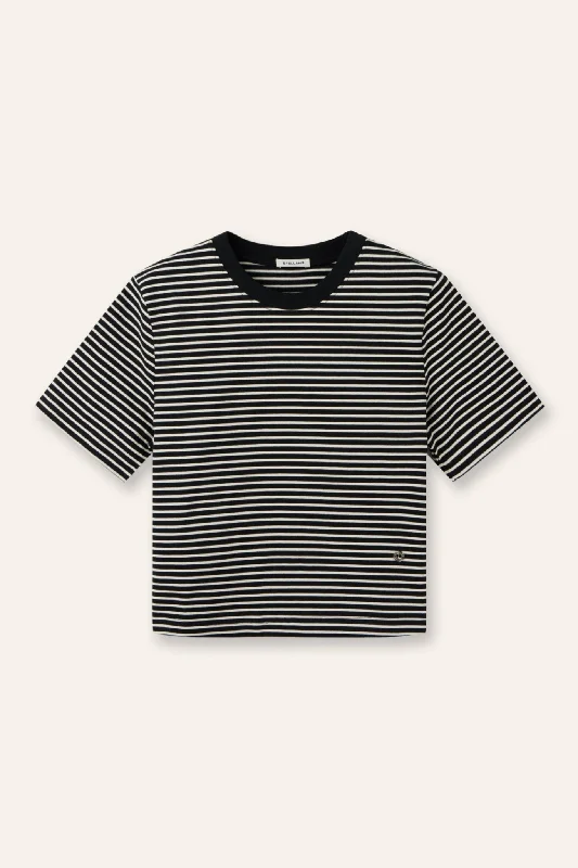 Holiday Sale LUCI cotton stripe top (Black stripe)