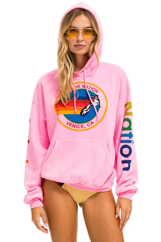 Price Drop AVIATOR NATION  RELAXED PULLOVER HOODIE - NEON PINK
