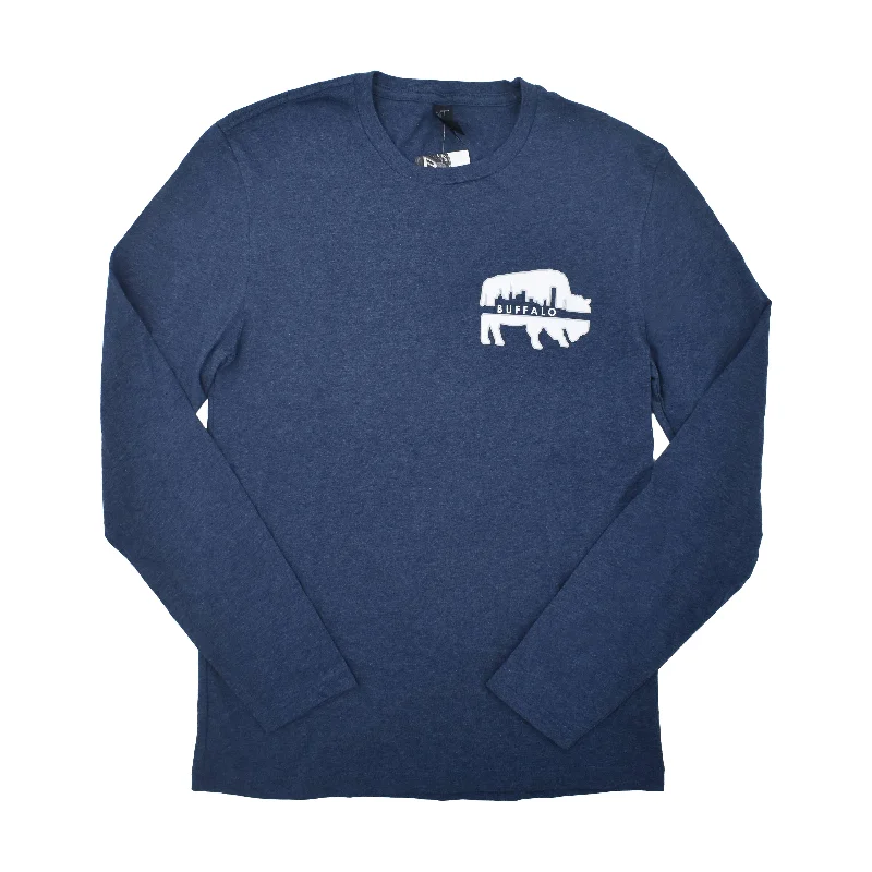 Today's Deal Buffalo Skyline Heather Blue Long Sleeve Shirt